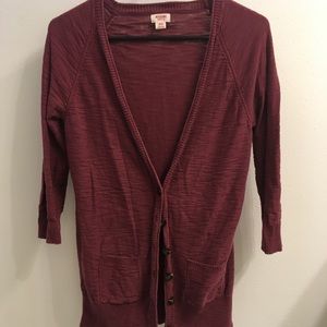 Wine-colored cardigan. Size Med.